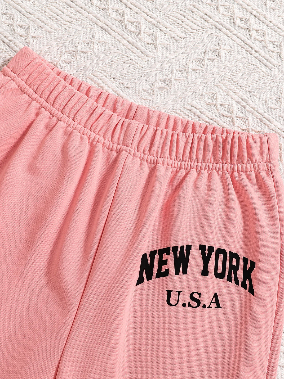 Girls' 3-Piece Letter-Print Hoodie, Vest & Pants Set
