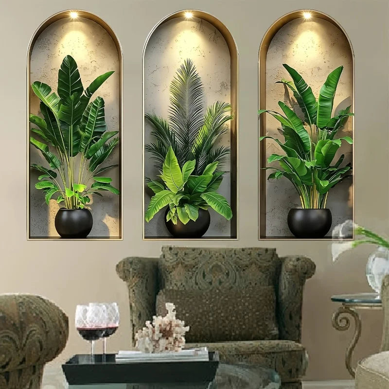 Watercolour Plant Wall Stickers – Self-Adhesive Decor