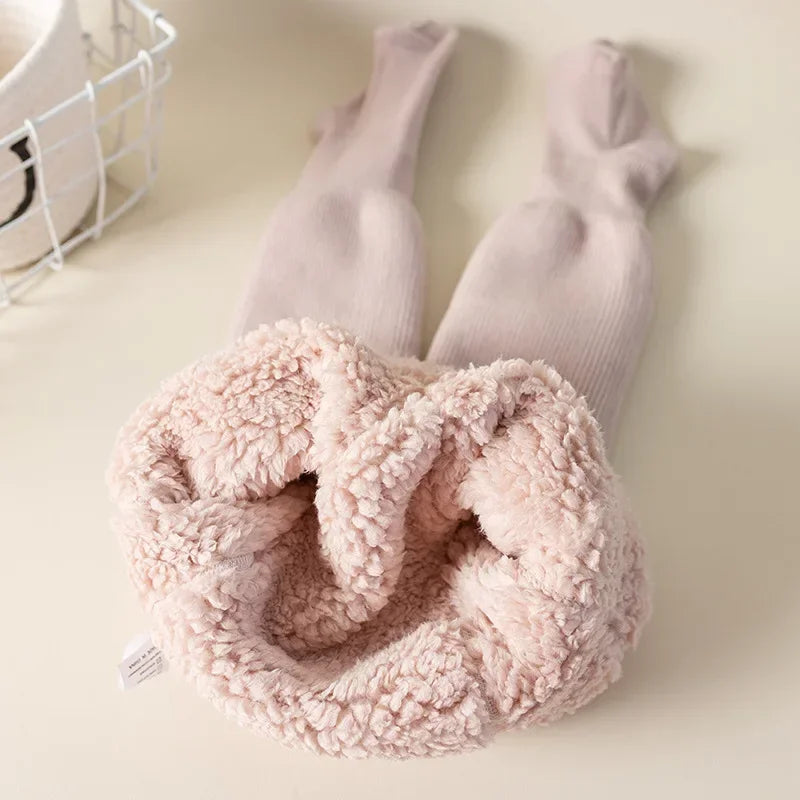 Kids' Thick Cotton Winter Tights | Model Pink