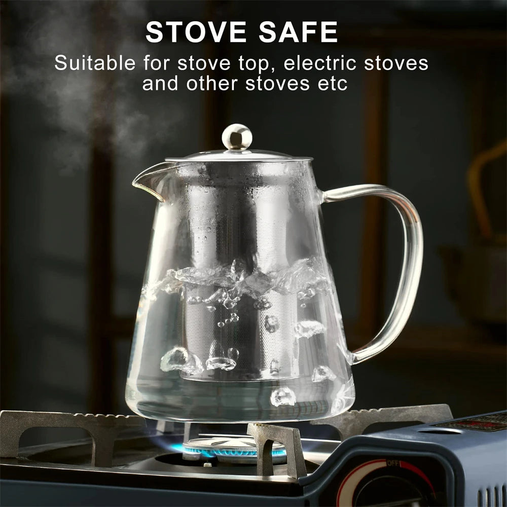 1 L Borosilicate Glass Teapot with Removable Infuser