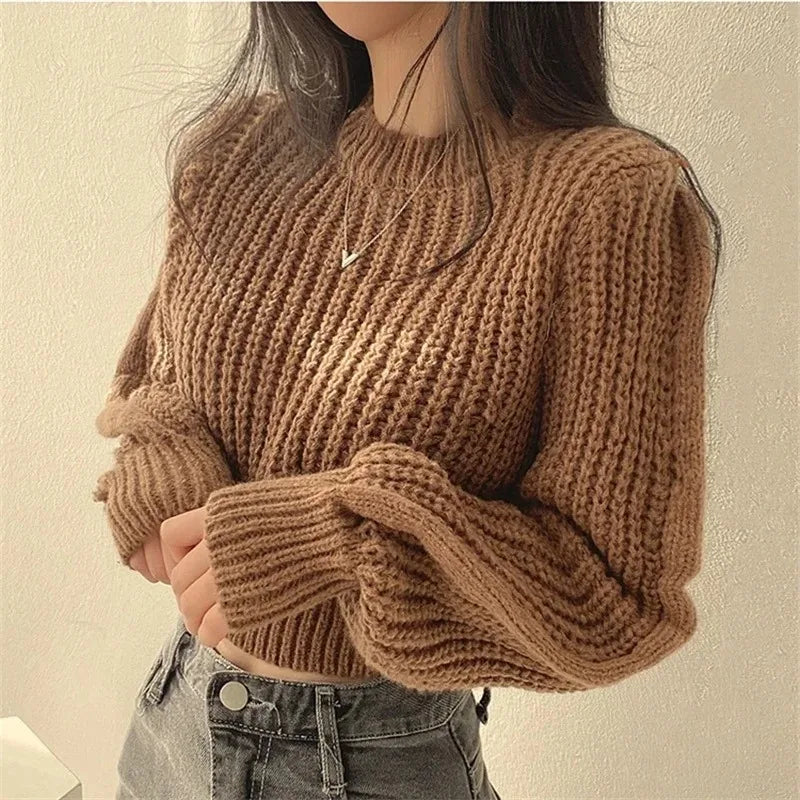 Women's Lantern-Sleeve Knit Sweater