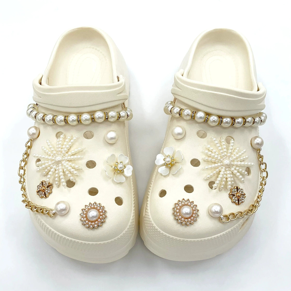 14-Piece Pearl-Style Shoe Charm Set
