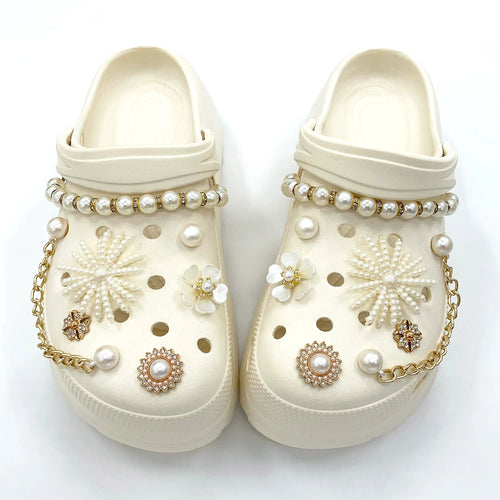 14-Piece Pearl-Style Shoe Charm Set