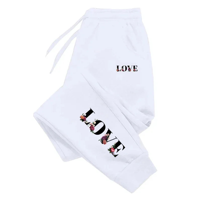 Women’s LOVE Print Elastic-Waist Joggers