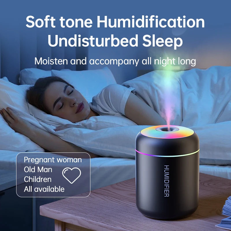 Mini USB Humidifier with Mist and Light, 180 ml