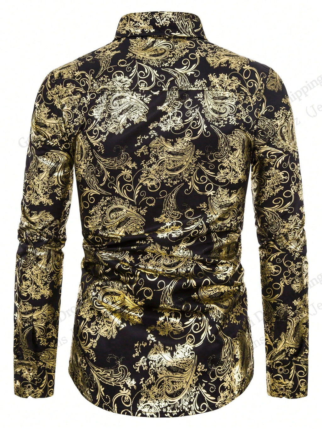 Men’s Baroque Floral Long-Sleeve Button-Down Shirt