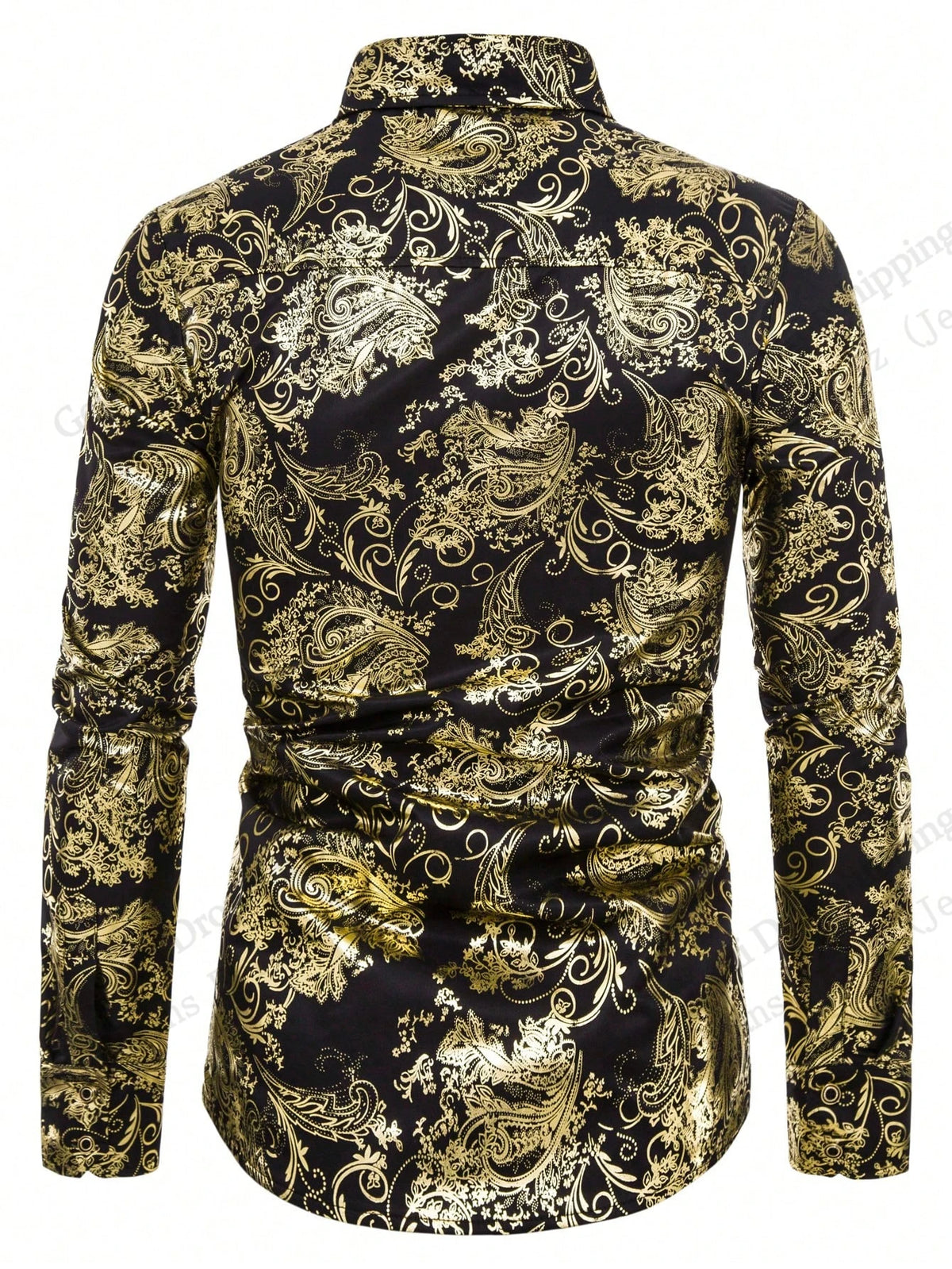 Men’s Baroque Floral Long-Sleeve Button-Down Shirt
