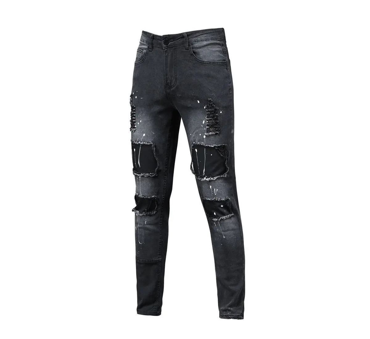 Men’s Ripped Slim-Fit Stretch Jeans