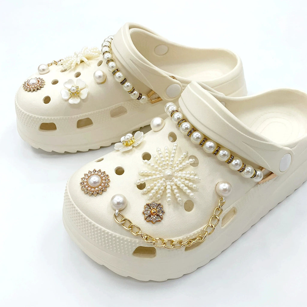 14-Piece Pearl-Style Shoe Charm Set