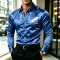 Men’s Slim-Fit Printed Long-Sleeve Dress Shirt