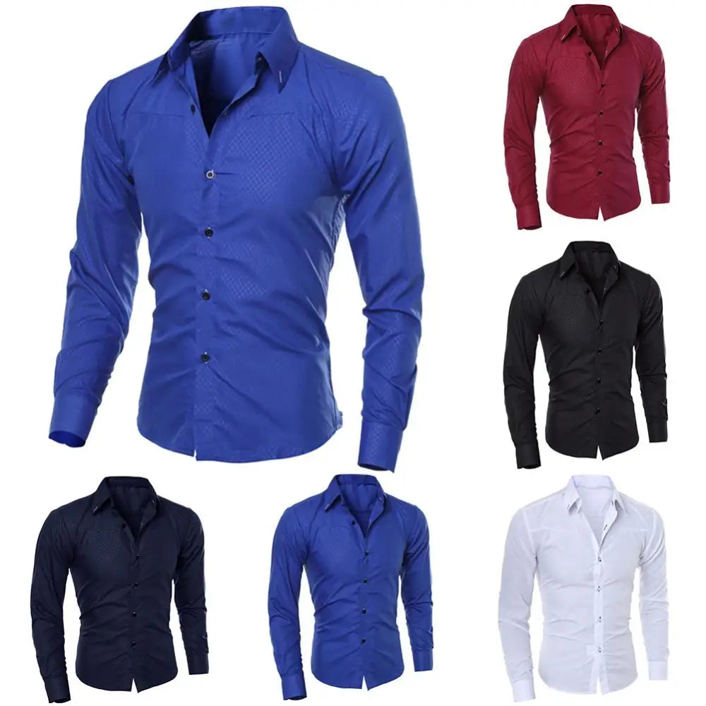 Men’s Slim-Fit Long-Sleeve Dress Shirt
