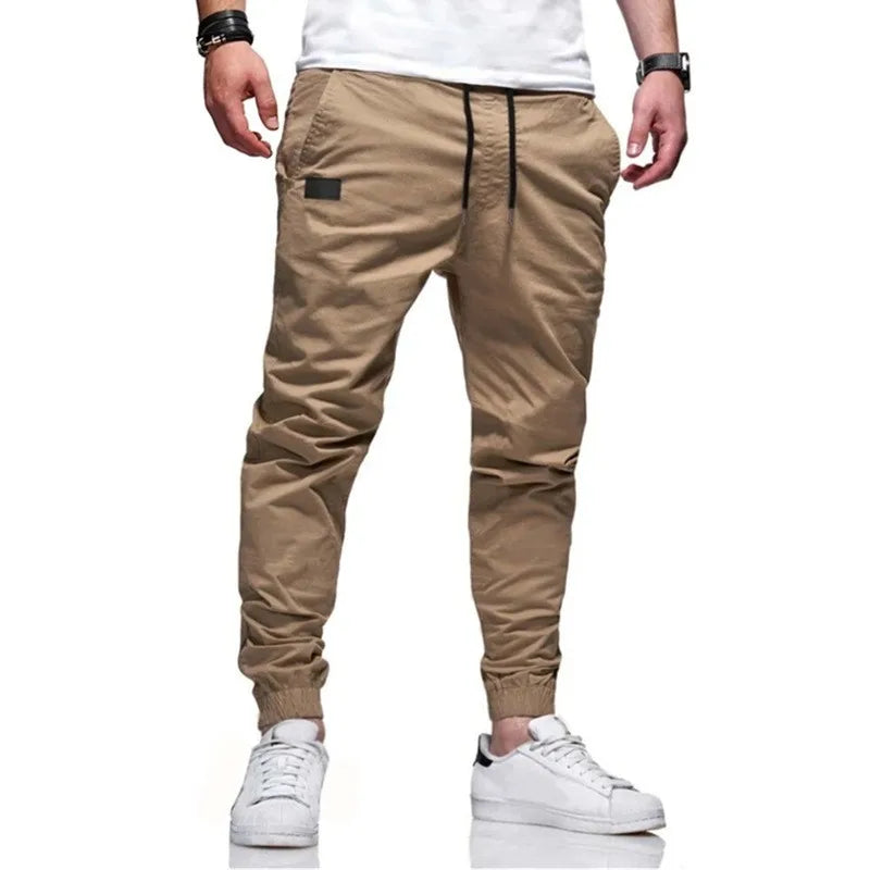 Men's Slim-Fit Herringbone Cargo Jogger Pants
