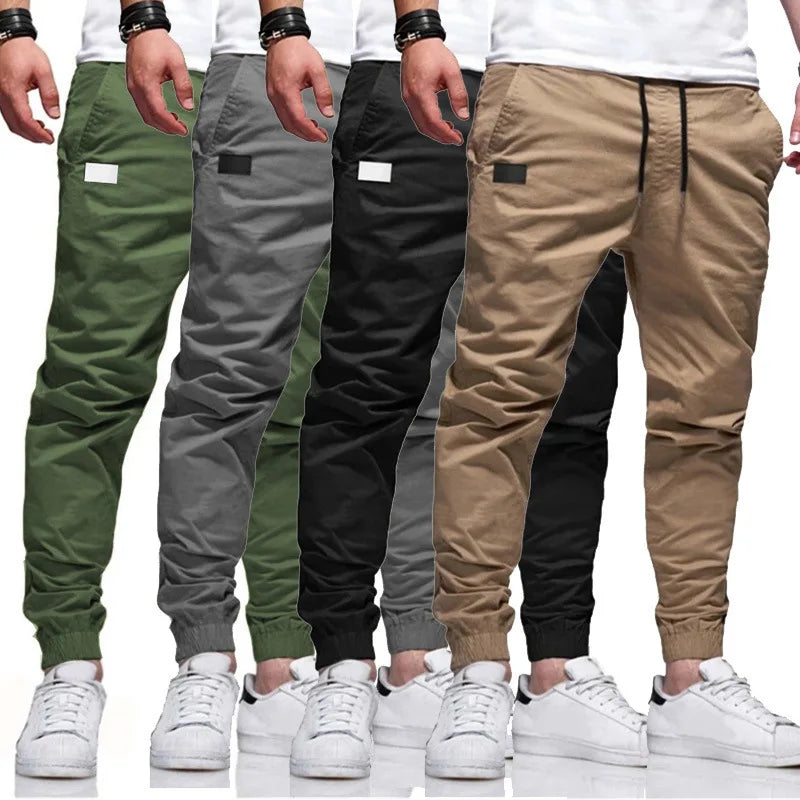 Men's Slim-Fit Herringbone Cargo Jogger Pants
