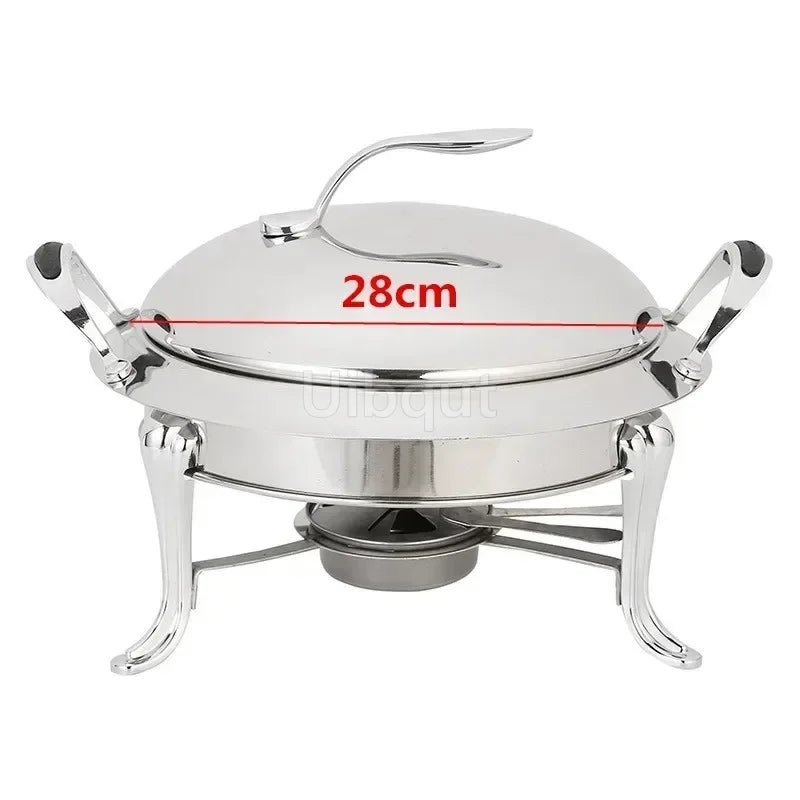 Gold-Finish Stainless Steel Chafing Dish Pot for Hotpot