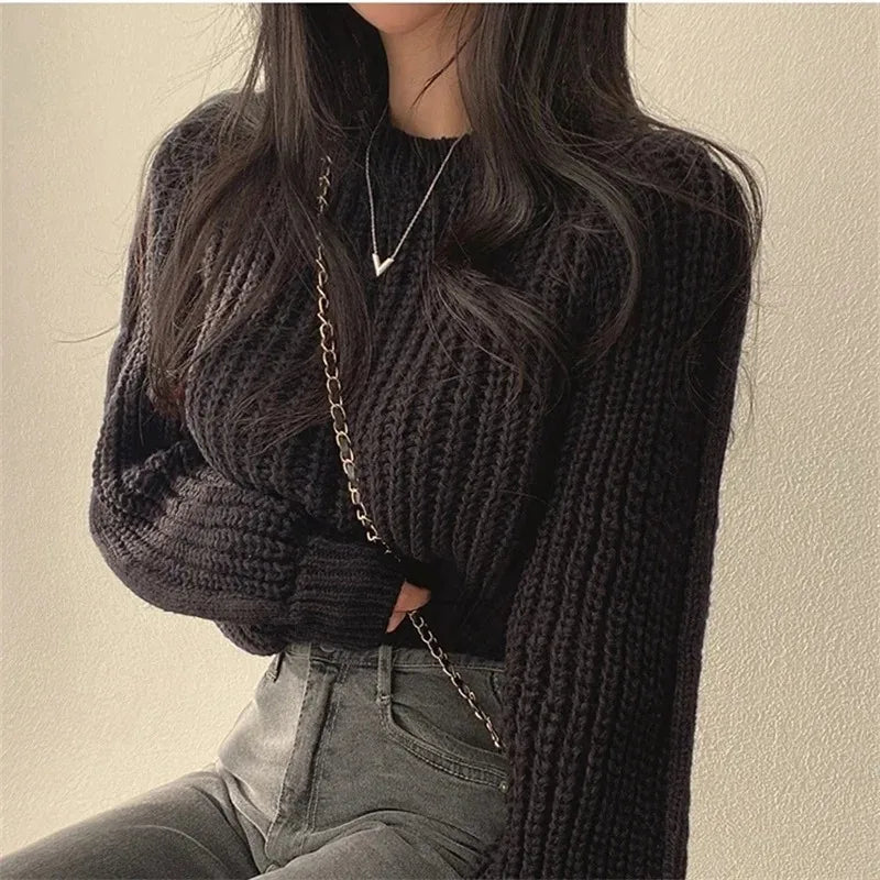 Women's Lantern-Sleeve Knit Sweater