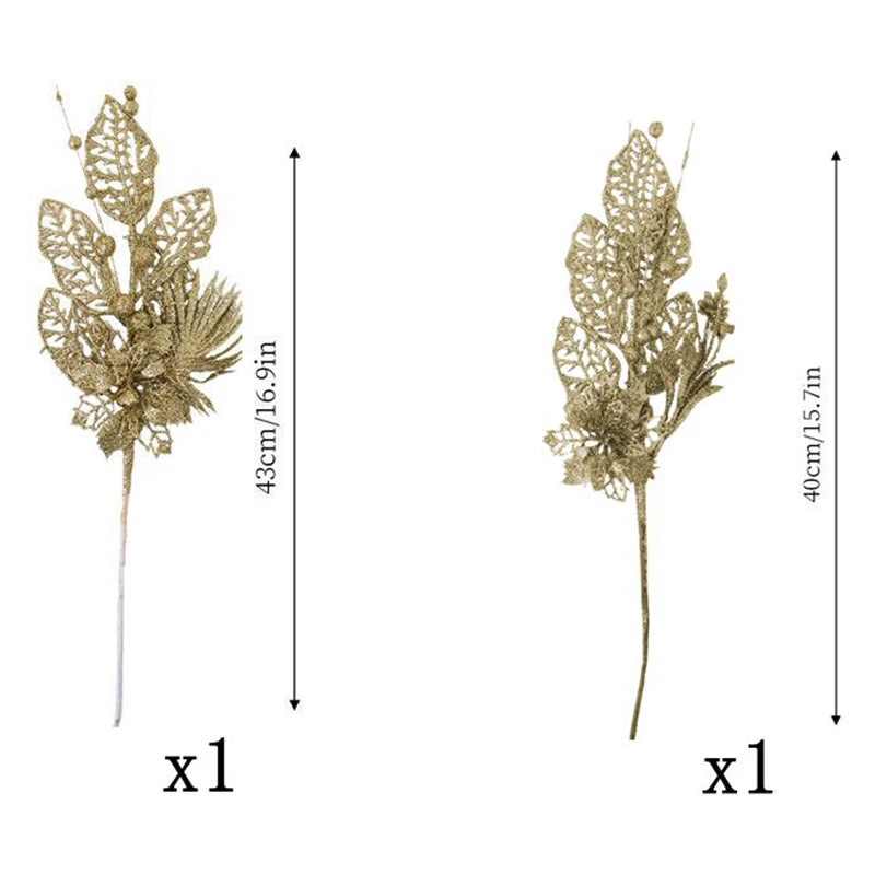 Glitter Christmas Berry Stems – Set of 2