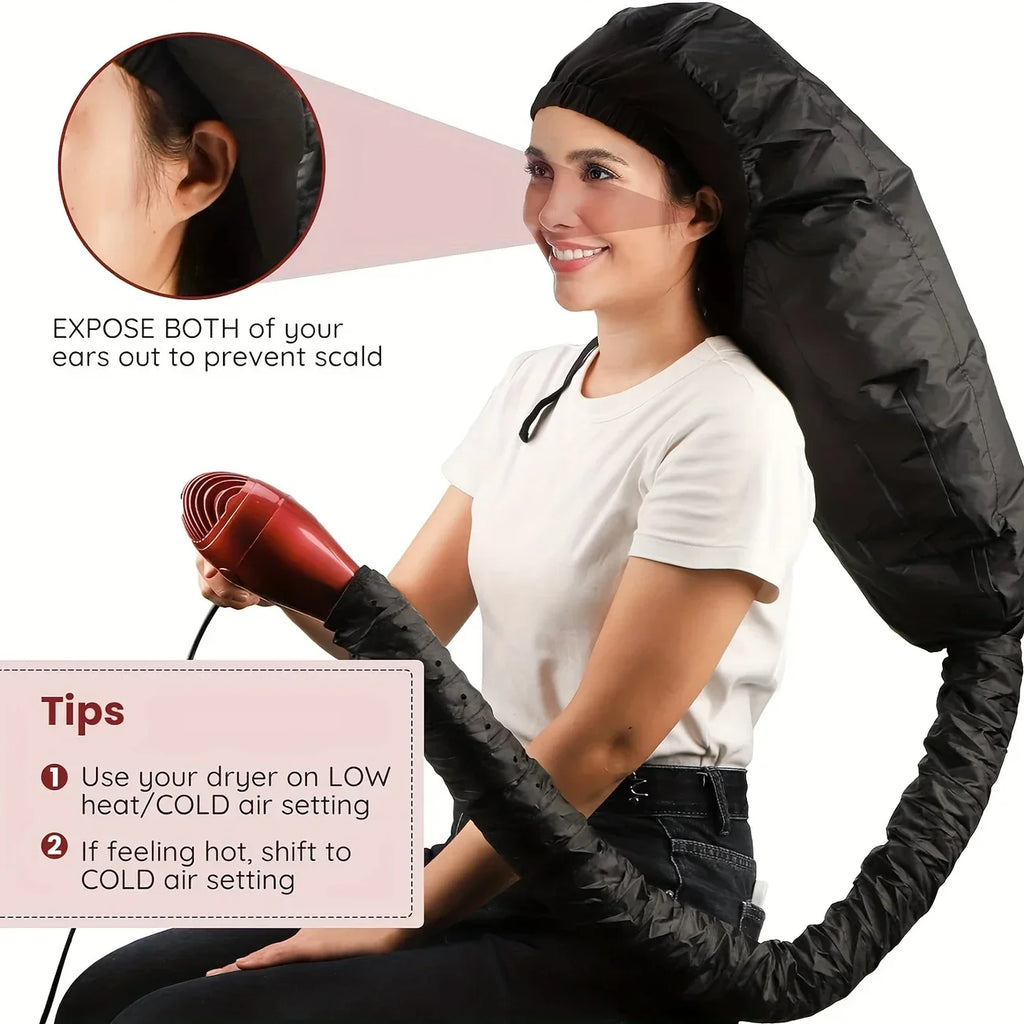 Bonnet Hair Dryer Attachment with Adjustable Strap