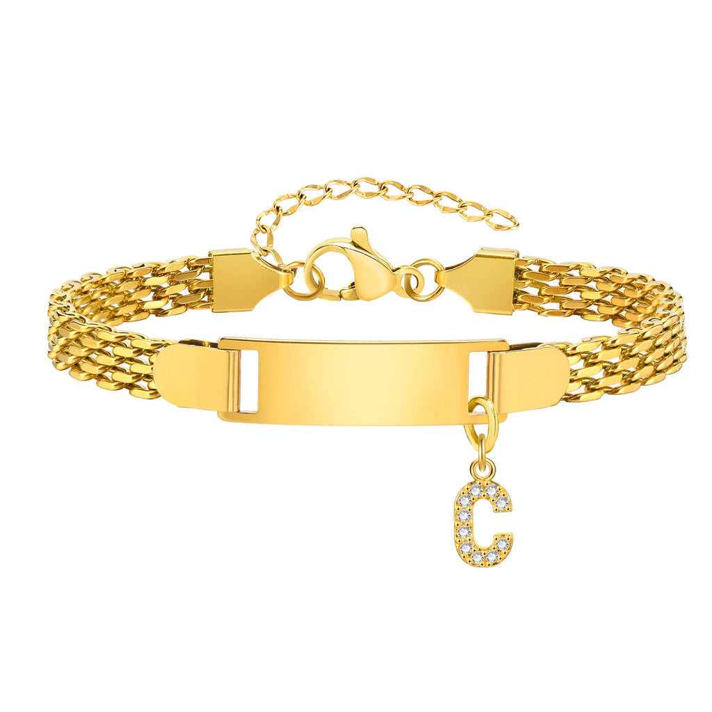 Personalized Stainless-Steel Initial Bracelet