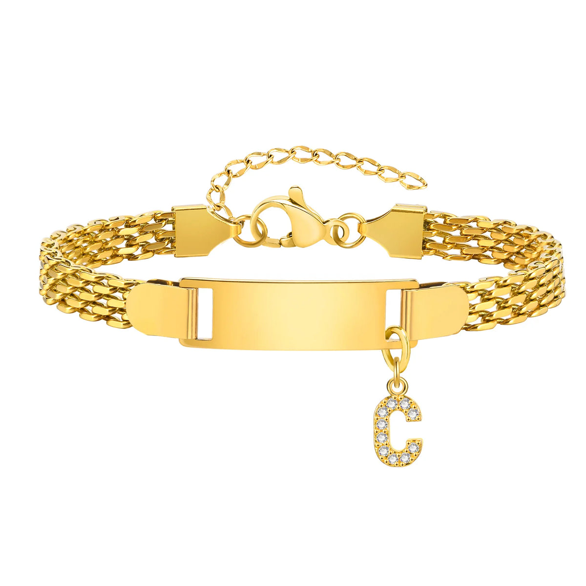 Personalized Stainless-Steel Initial Bracelet