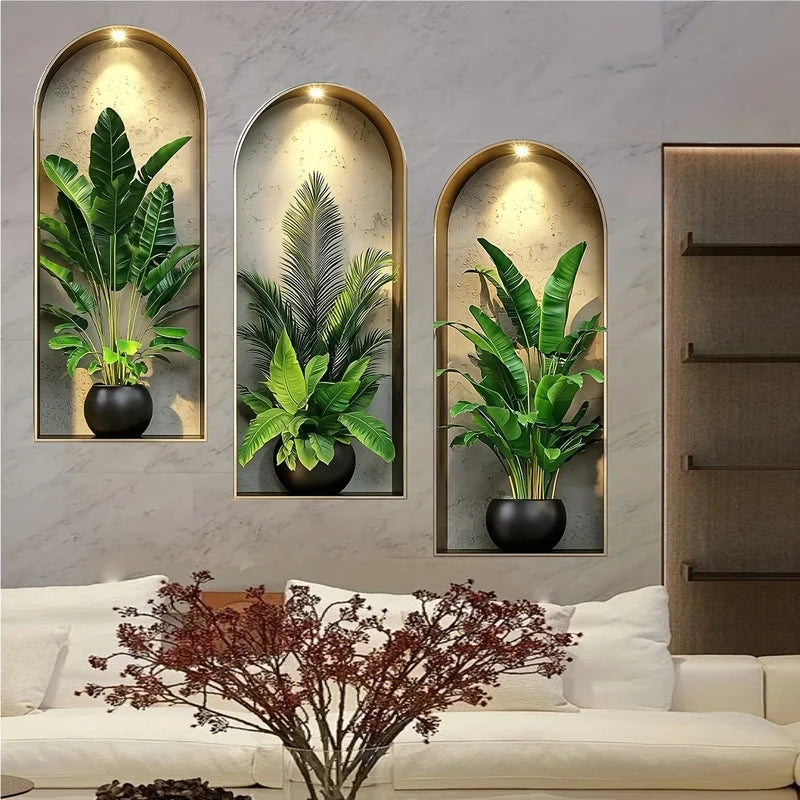 Watercolour Plant Wall Stickers – Self-Adhesive Decor
