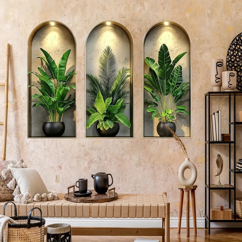 Watercolour Plant Wall Stickers – Self-Adhesive Decor