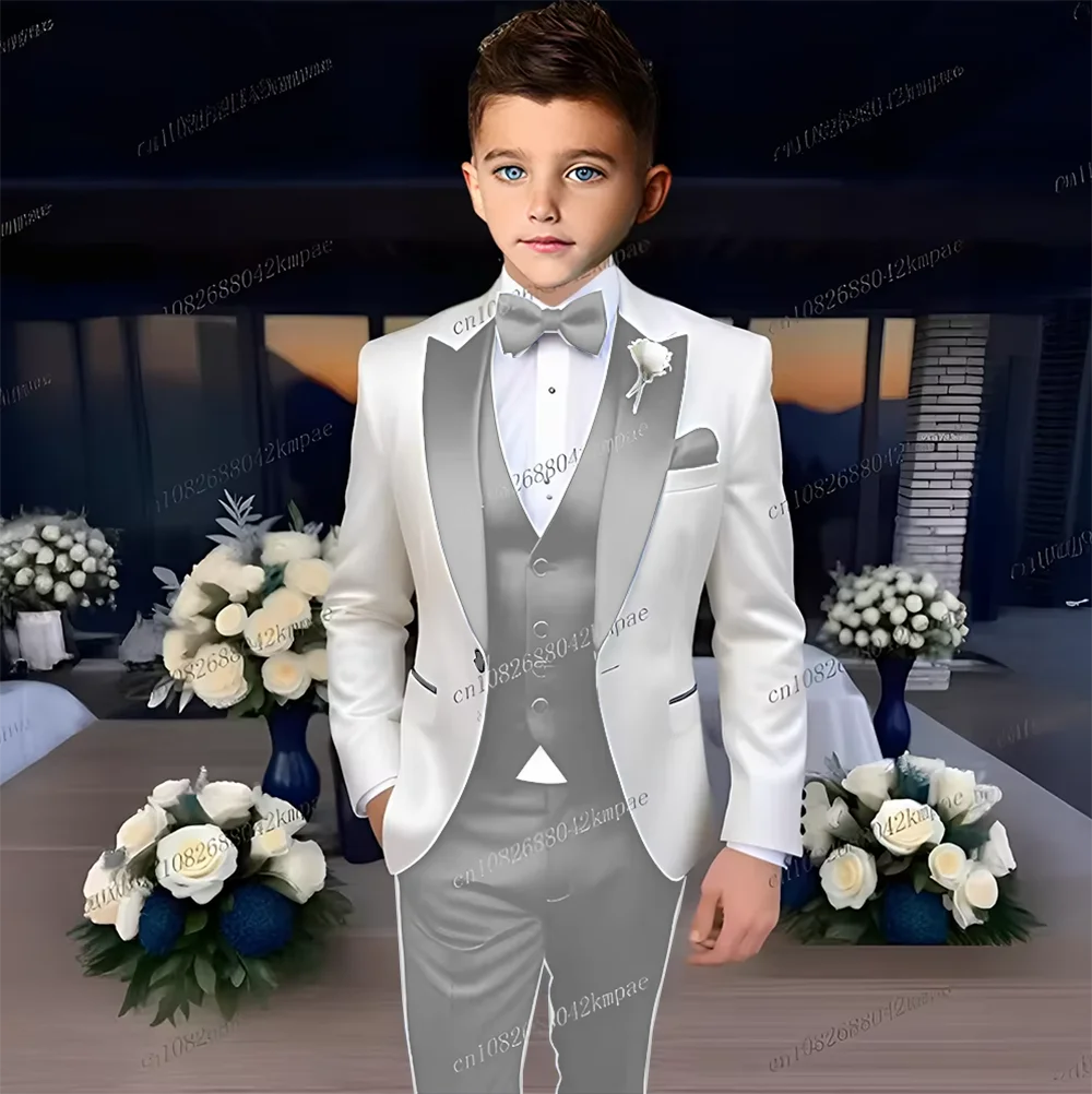 Boys’ 3-Piece Formal Suit – Blazer, Vest & Trousers