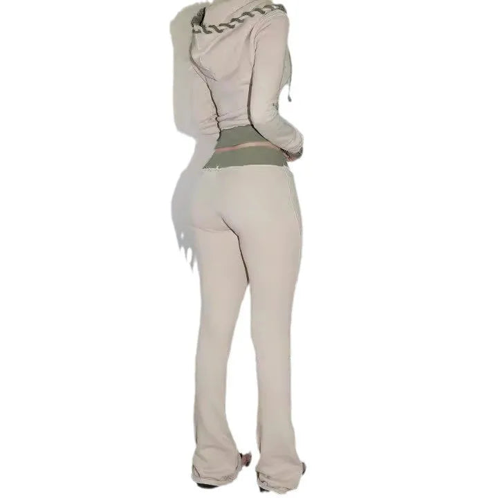 Women's Zip-Up Hoodie & Drawstring Pants Set