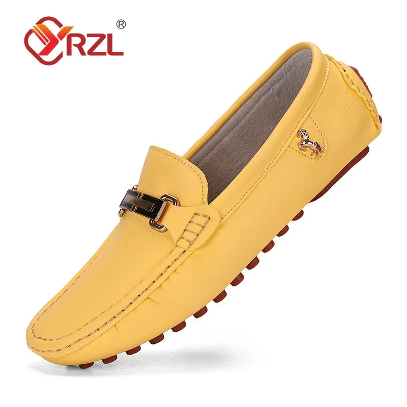YRZL Men’s Faux-Leather Slip-On Loafers