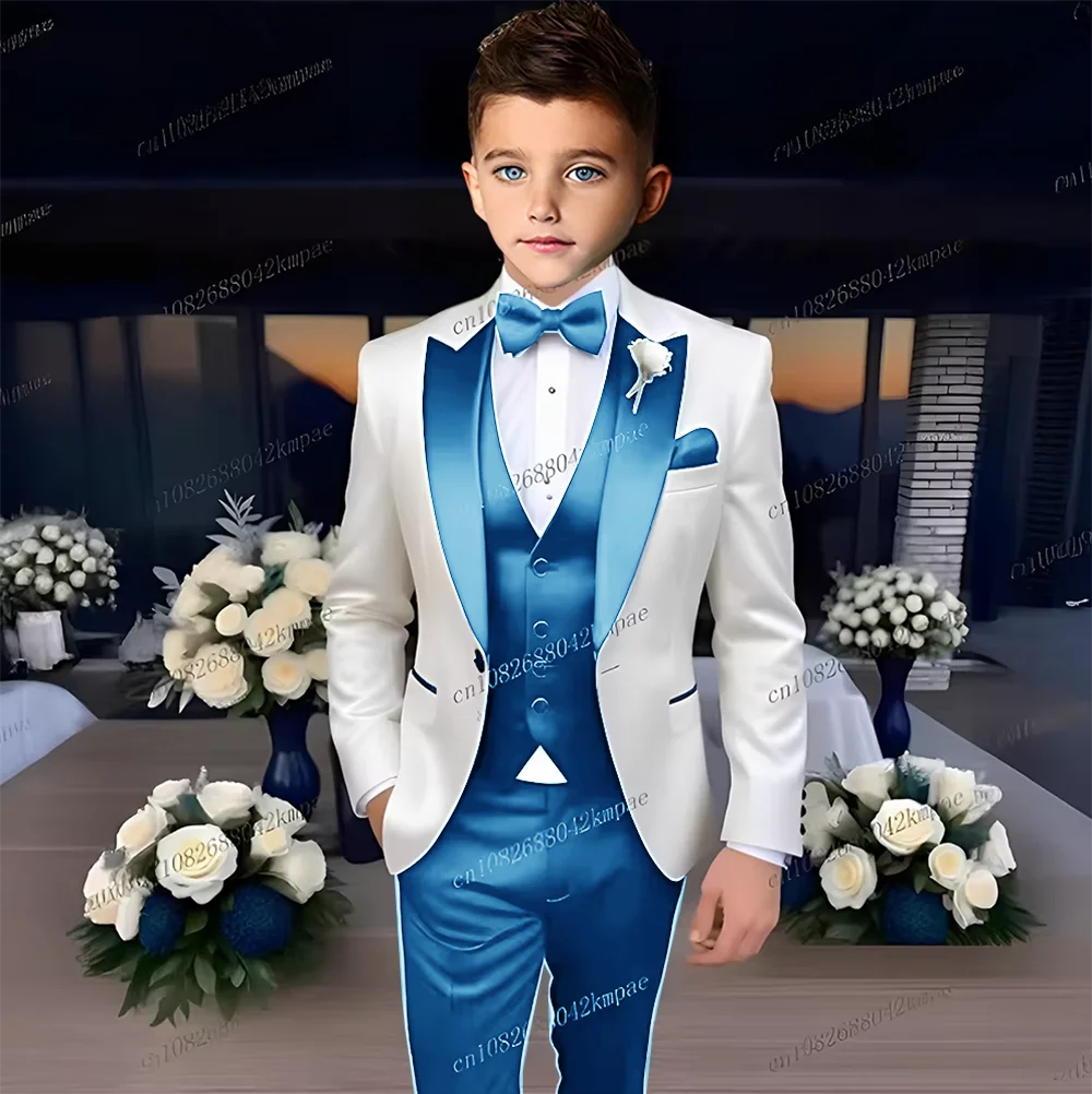 Boys’ 3-Piece Formal Suit – Blazer, Vest & Trousers