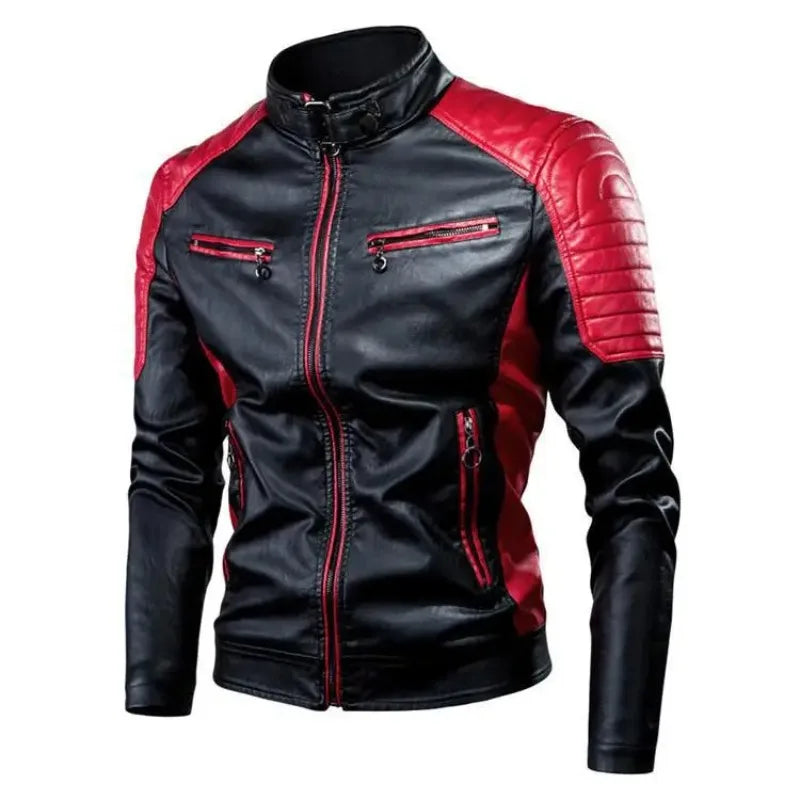 Unisex Retro Motorcycle-Inspired Stand-Collar Jacket