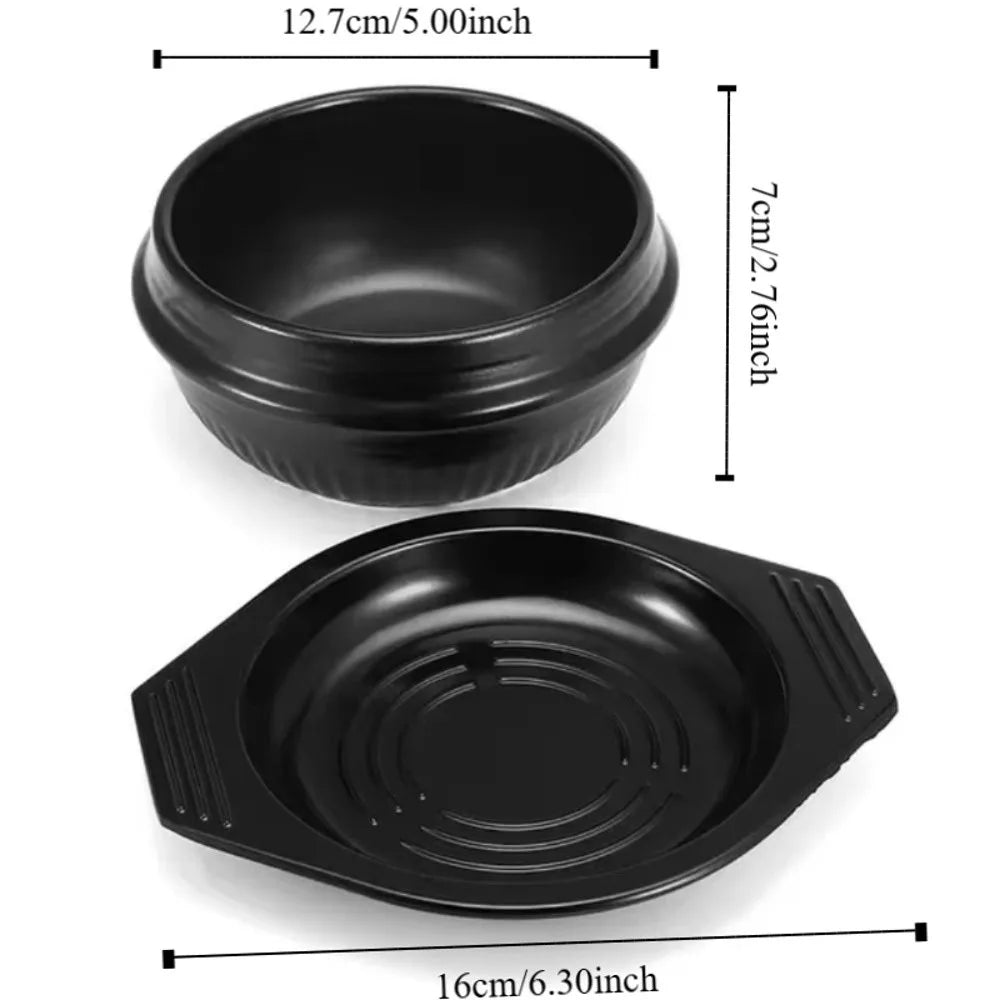 16 cm Korean Stoneware Bibimbap Pot with Tray | Model Pink