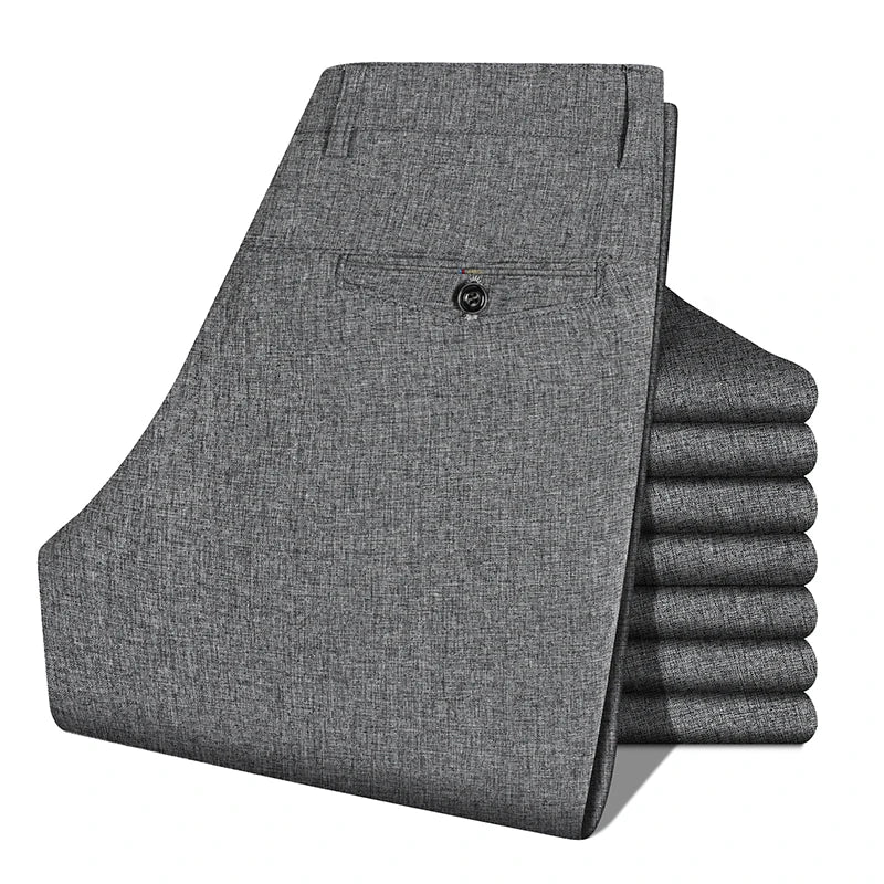 Men's Straight-Leg Polyester Dress Pants