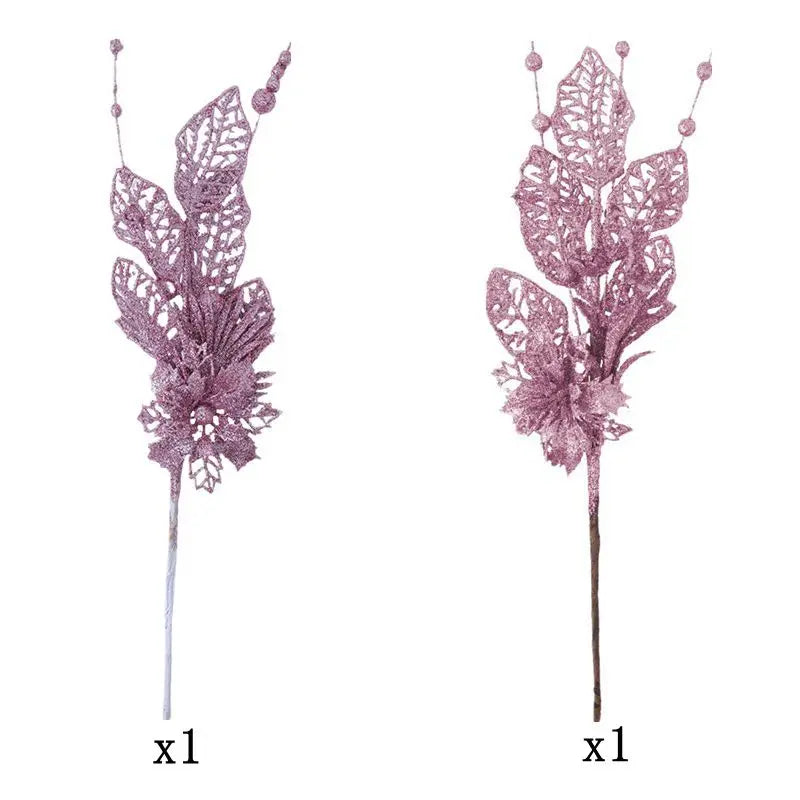 Glitter Christmas Berry Stems – Set of 2