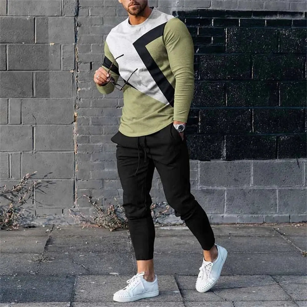 Men’s Printed Sweatshirt & Sweatpants Set