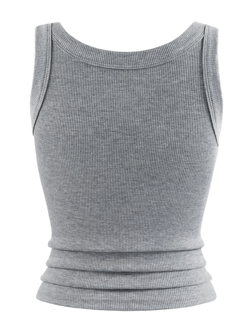 Cherry Print Ribbed Knit Tank Top
