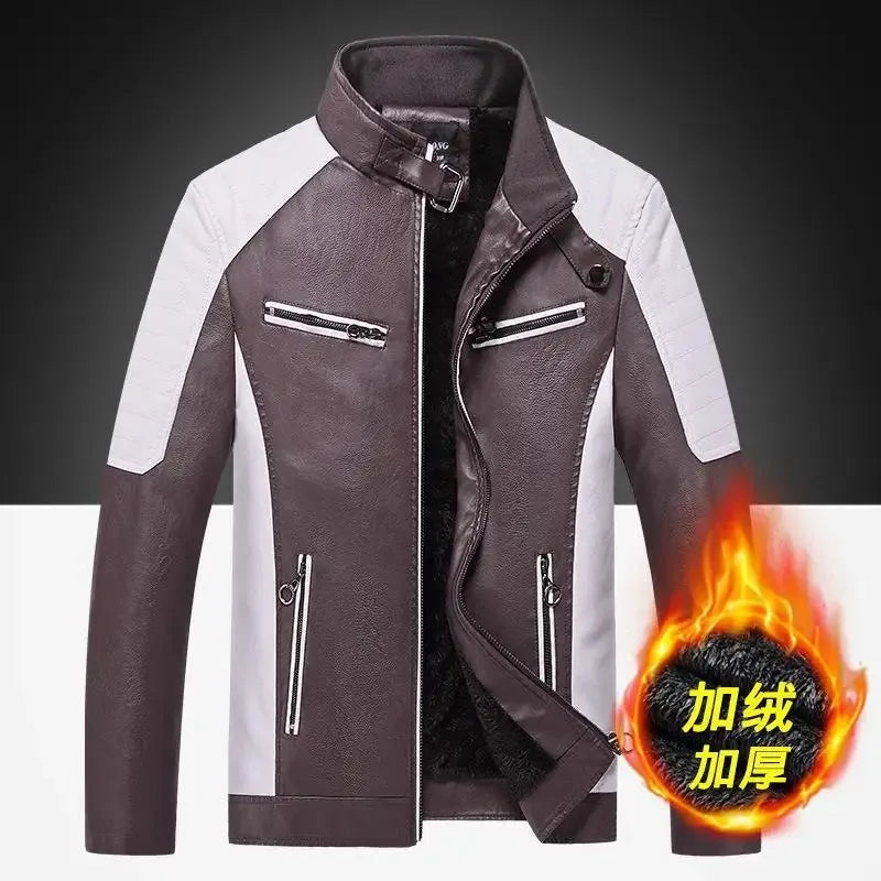Unisex Retro Motorcycle-Inspired Stand-Collar Jacket