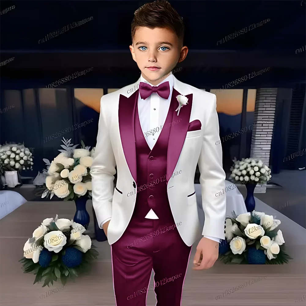 Boys’ 3-Piece Formal Suit – Blazer, Vest & Trousers