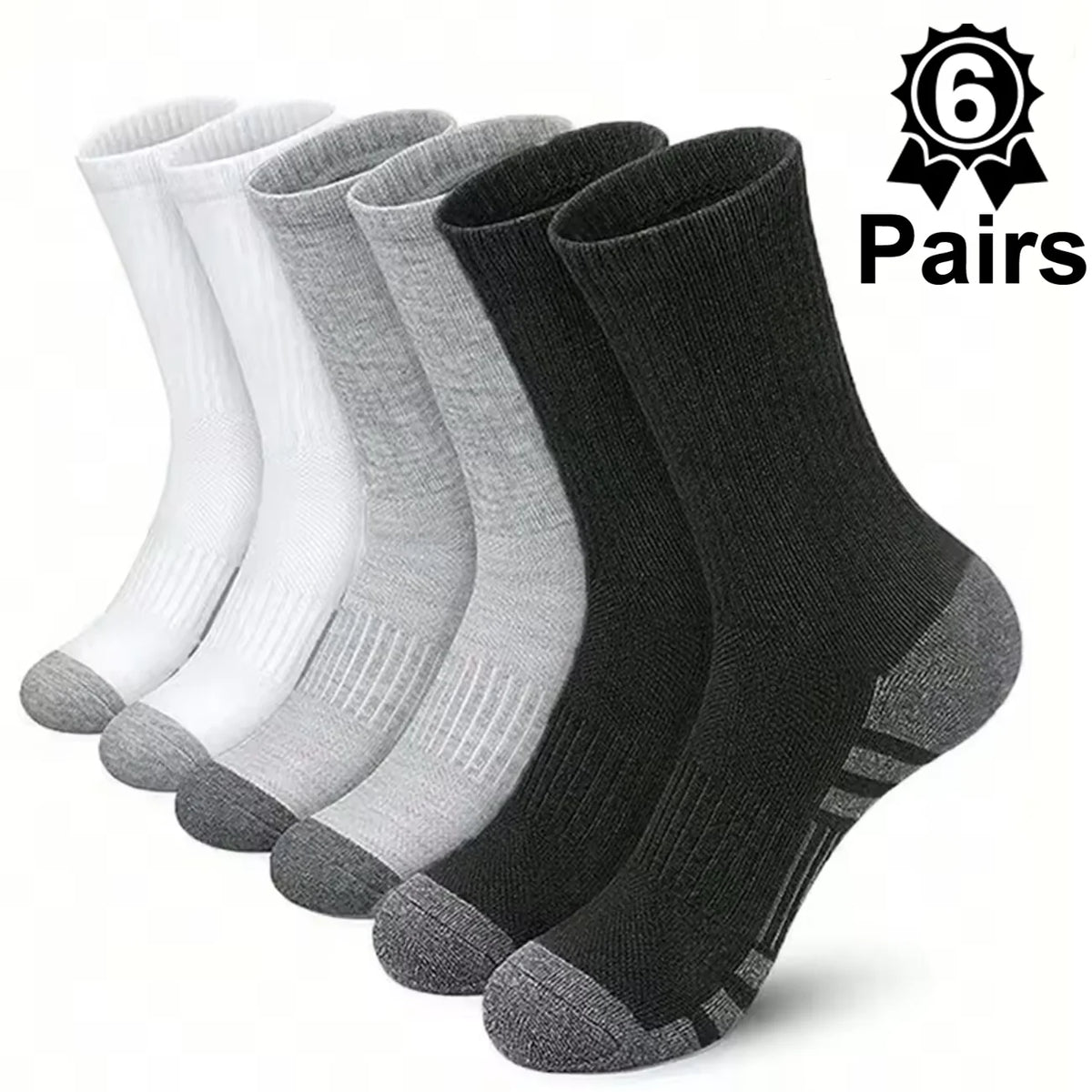 Men's Mid-Crew Cotton Athletic Socks