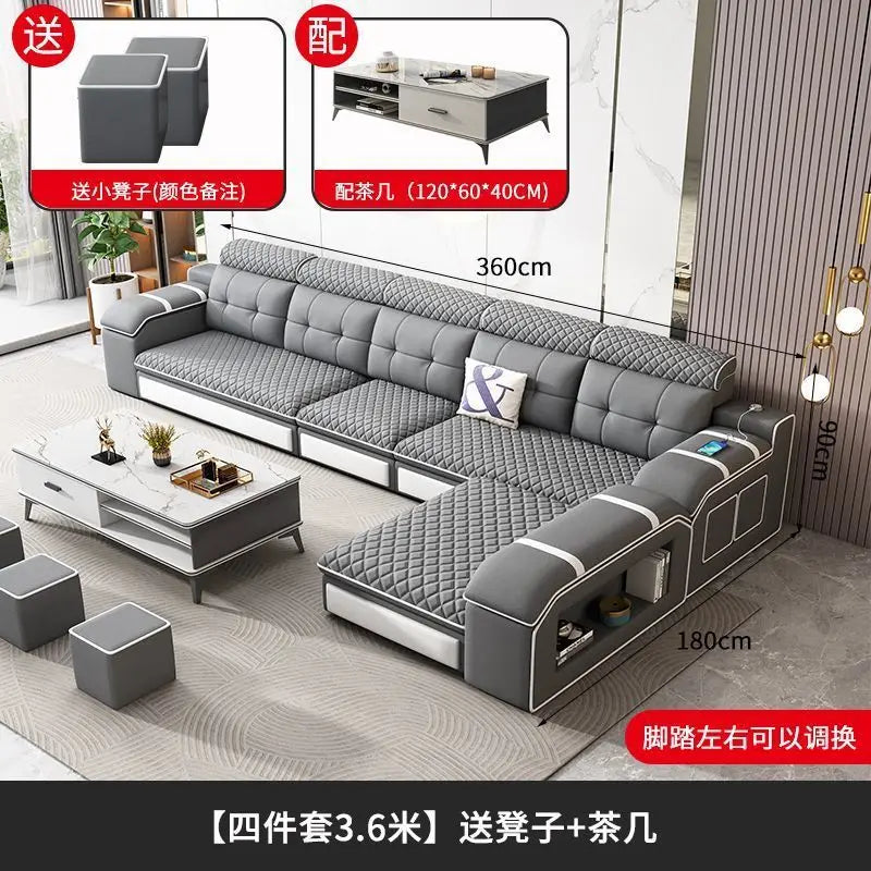 Modern U-Shaped Sectional Sofa with Removable Covers