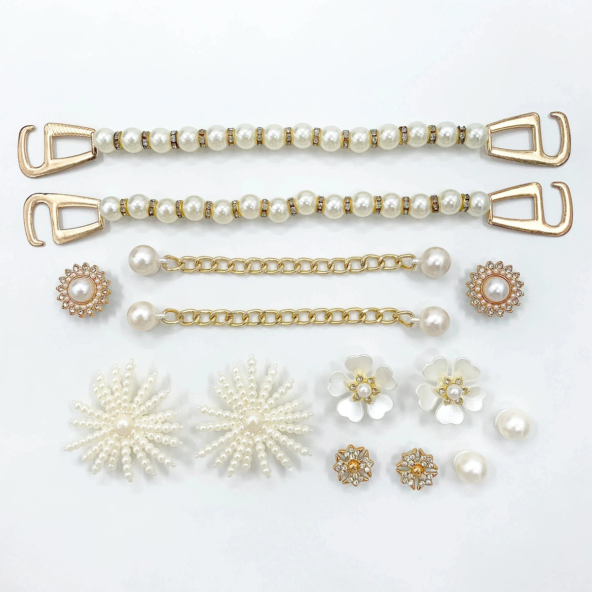 14-Piece Pearl-Style Shoe Charm Set