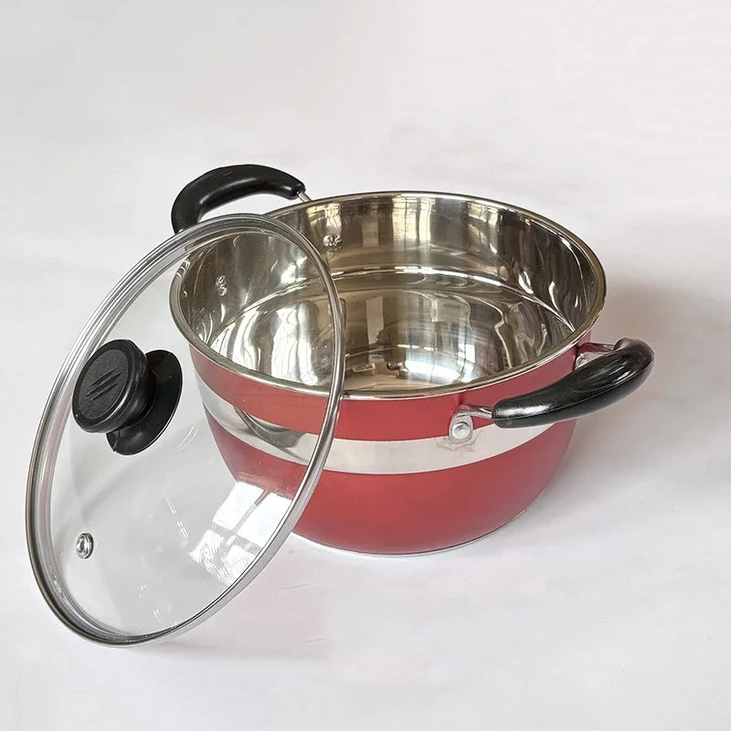 12-Piece Stainless Steel Cookware Set – Red
