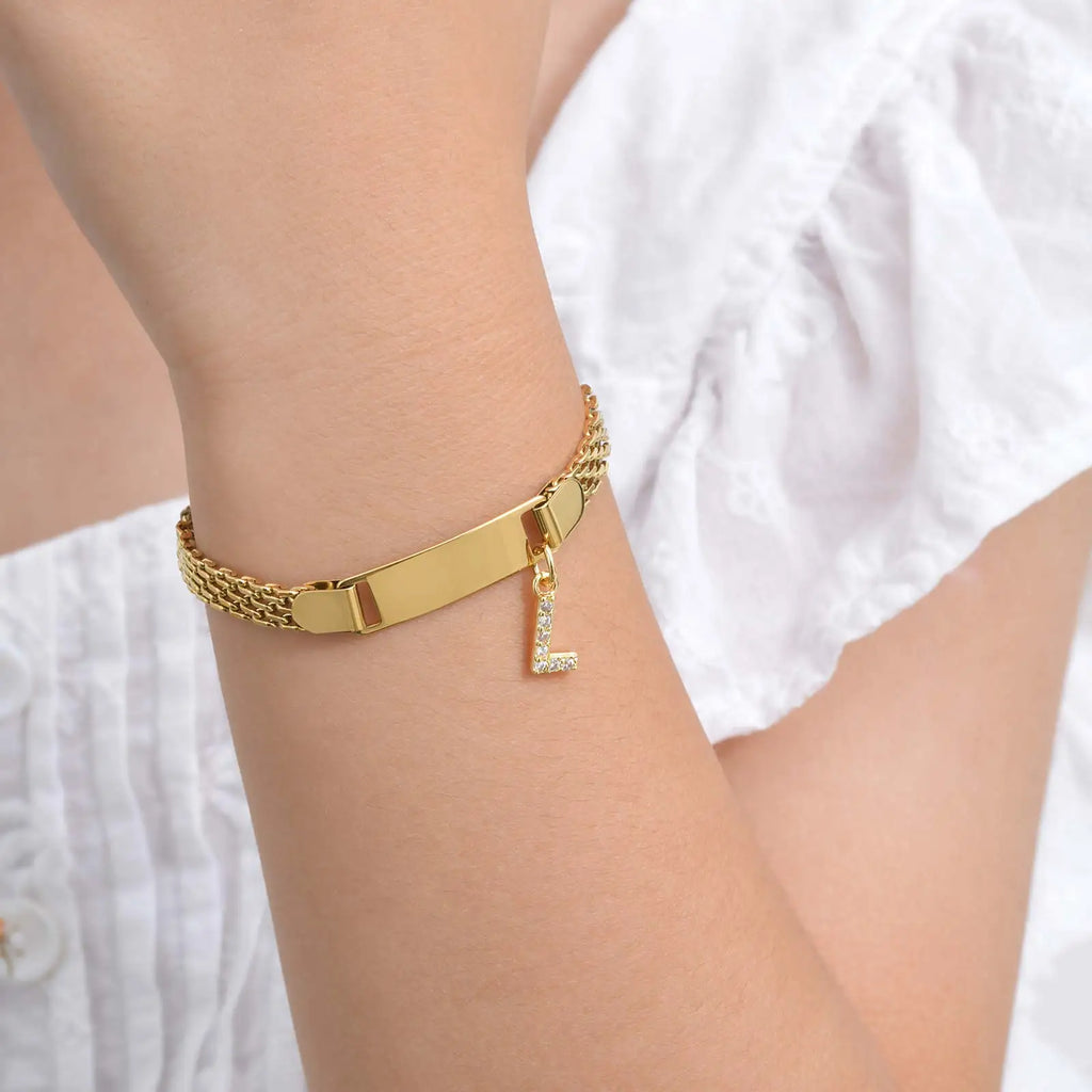 Personalized Stainless-Steel Initial Bracelet