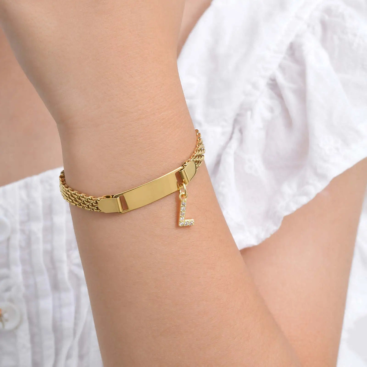 Personalized Stainless-Steel Initial Bracelet