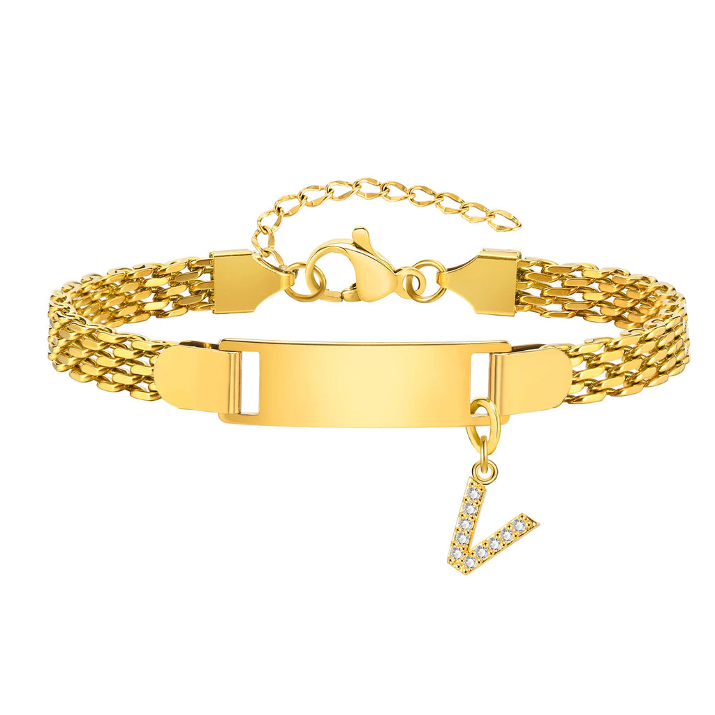 Personalized Stainless-Steel Initial Bracelet