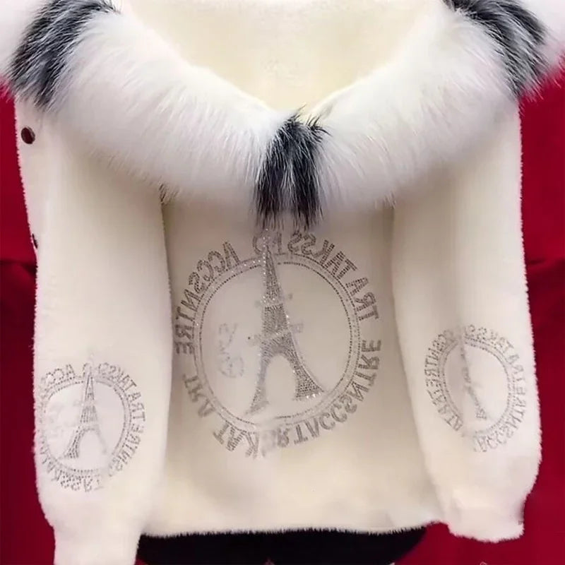 Women's Hooded Faux-Fur Look Winter Coat