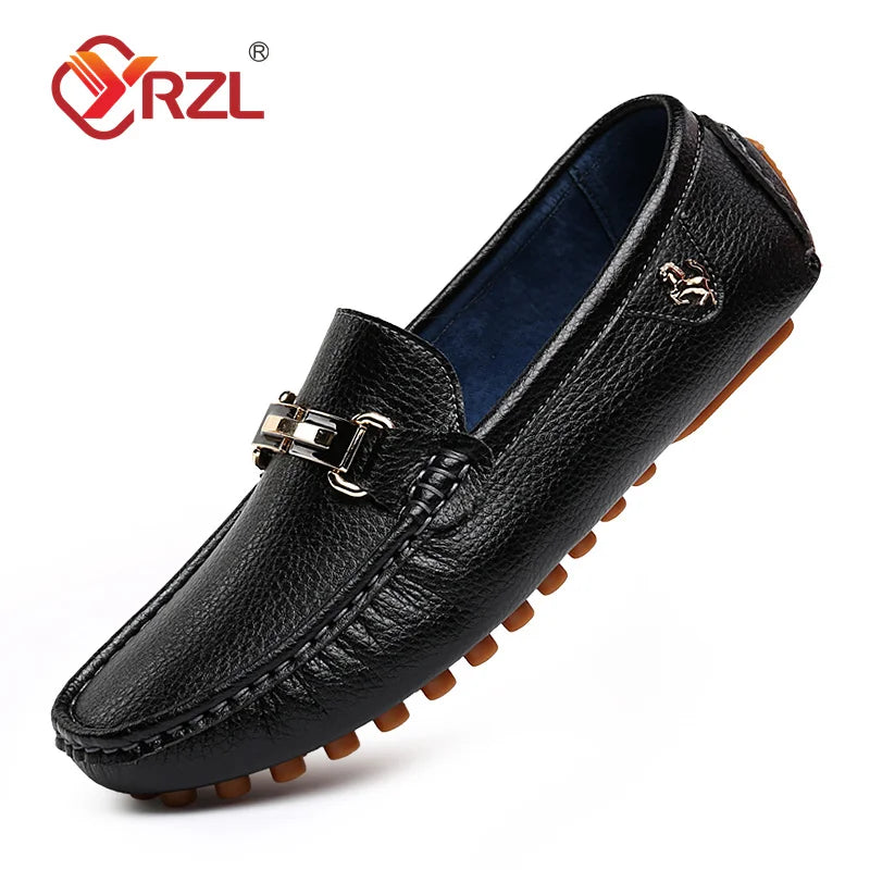 YRZL Men’s Faux-Leather Slip-On Loafers