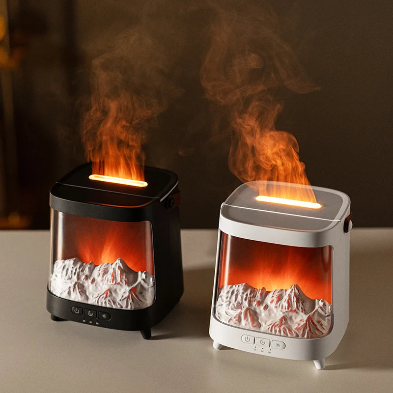 Aurora Flame-Effect USB Humidifier & Aroma Diffuser with Remote