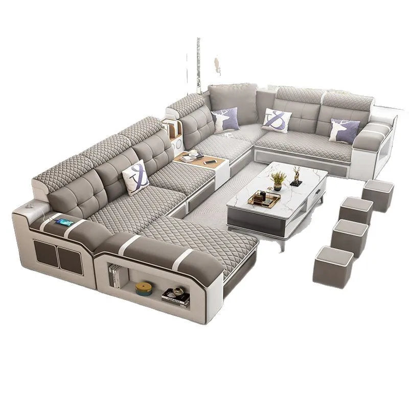 Modern U-Shaped Sectional Sofa with Removable Covers