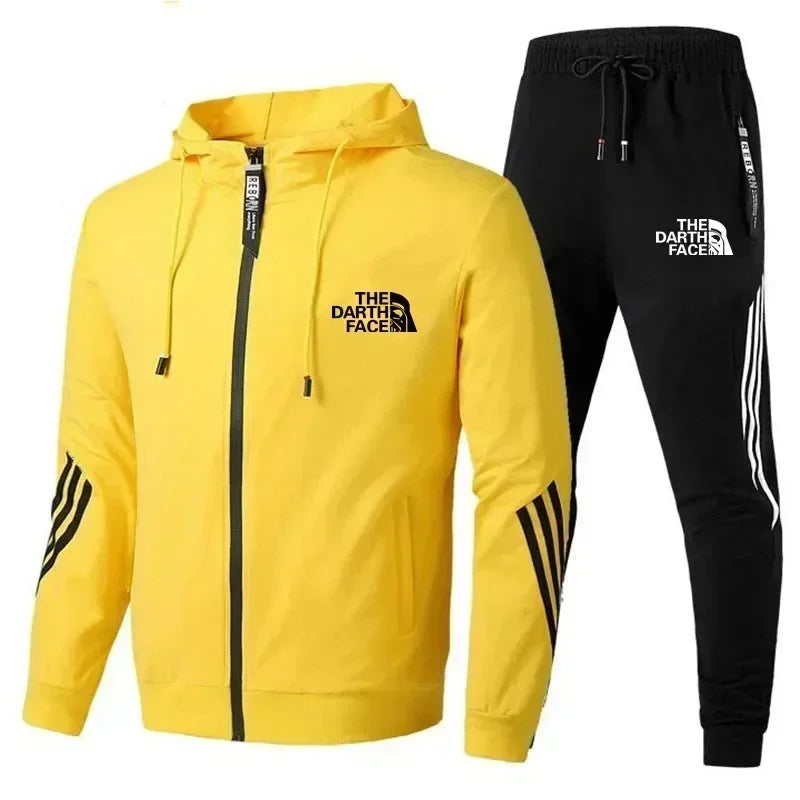 Men's Printed Full-Zip Hoodie and Jogger Set