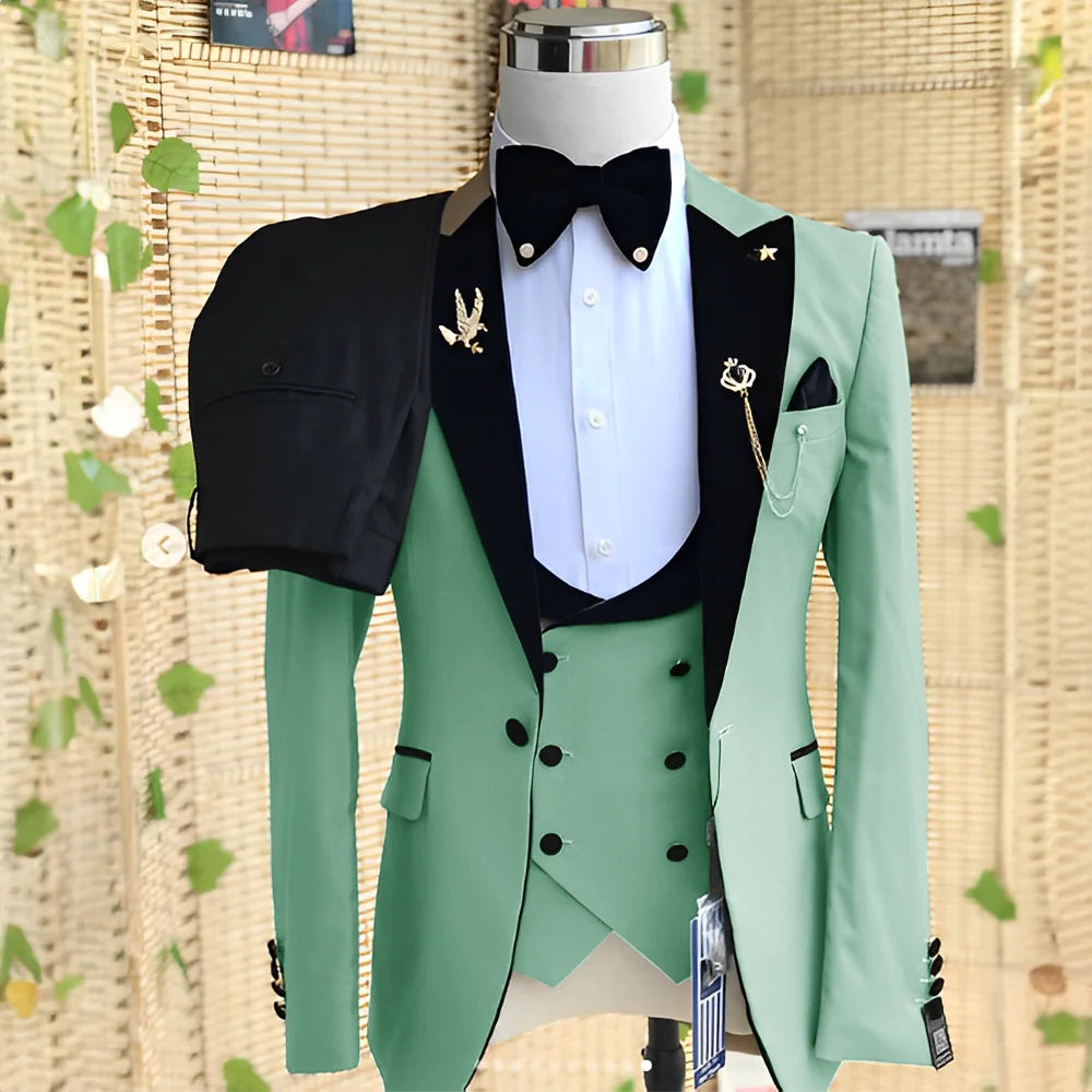 Men’s Slim-Fit 3-Piece Wedding Suit – Jacket, Trousers & Waistcoat